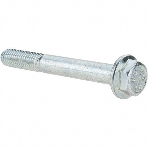 Value Collection - M10x1.50 Metric Coarse, 80mm Length Under Head, Hex Drive Flange Bolt - 26mm Thread Length, Grade 8.8 Steel, Smooth Flange, Zinc-Plated Finish - Caliber Tooling