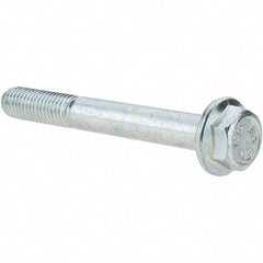 Value Collection - M10x1.50 Metric Coarse, 80mm Length Under Head, Hex Drive Flange Bolt - 26mm Thread Length, Grade 8.8 Steel, Smooth Flange, Zinc-Plated Finish - Caliber Tooling