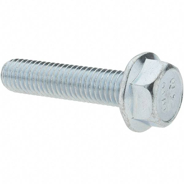 Value Collection - M8x1.25 Metric Coarse, 35mm Length Under Head, Hex Drive Flange Bolt - 22mm Thread Length, Grade 8.8 Steel, Smooth Flange, Zinc-Plated Finish - Caliber Tooling