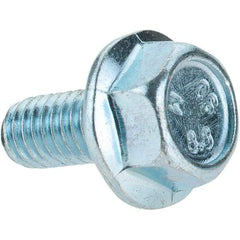 Value Collection - M6x1.00 Metric Coarse, 12mm Length Under Head, Hex Drive Flange Bolt - 18mm Thread Length, Grade 8.8 Steel, Smooth Flange, Zinc-Plated Finish - Caliber Tooling