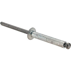 Value Collection - Size 616 Dome Head Aluminum Open End Blind Rivet - Steel Mandrel, 0.751" to 1" Grip, 3/8" Head Diam, 0.192" to 0.196" Hole Diam, 1.2" Length Under Head, 3/16" Body Diam - Caliber Tooling