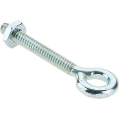 Value Collection - #10-24, Zinc-Plated Finish, Steel Wire Turned Eye Bolt - 1-3/16" Thread Length, 9/32" ID, 1-7/16" Shank Length - Caliber Tooling