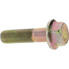 Value Collection - 1/2-20 UNF, 2" Length Under Head, Hex Drive Flange Bolt - 1-1/4" Thread Length, Grade 8 Alloy Steel, Smooth Flange, Zinc-Plated Finish - Caliber Tooling