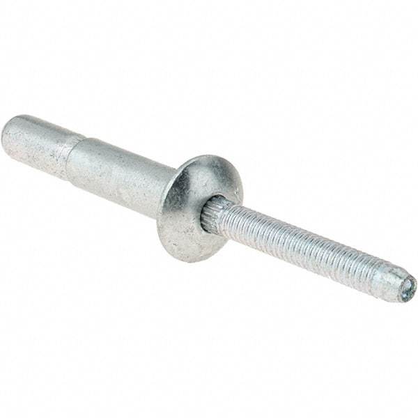 Value Collection - Protruding Head Steel Structural Blind Rivet - Steel Mandrel, 0.08" to 5/8" Grip, 0.53" Head Diam, 0.261" to 0.272" Hole Diam, 0.81" Length Under Head, 1/4" Body Diam - Caliber Tooling