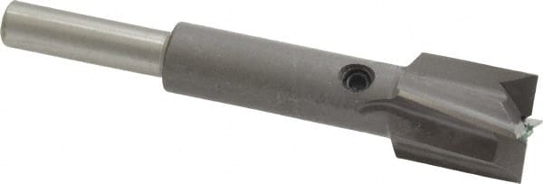 Made in USA - 9/16" Diam, 1/4" Shank, Diam, 4 Flutes, Straight Shank, Interchangeable Pilot Counterbore - Caliber Tooling