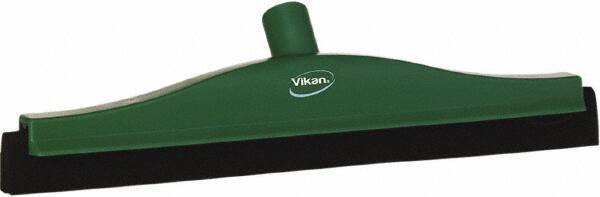 Vikan - 16" Foam Rubber Blade Bench Squeegee - Double Edge, Green, Plastic Holder - Caliber Tooling