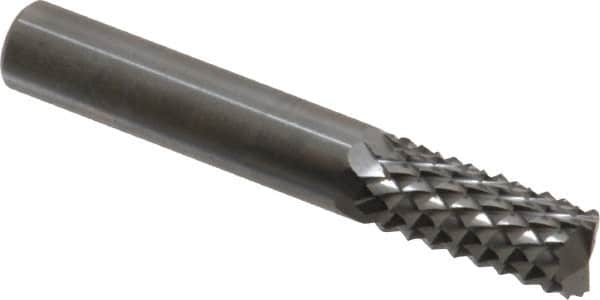 Accupro - 3/8" Diam, 1" LOC, Plain End, Solid Carbide Diamond Pattern Router Bit - Right Hand Cut, 2-1/2" OAL, 3/8" Shank Diam, Use on Fiberglass - Caliber Tooling