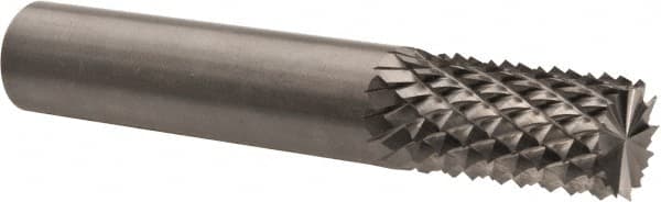 Accupro - 1/2" Diam, 1" LOC, Burr End, Solid Carbide Diamond Pattern Router Bit - Right Hand Cut, 3" OAL, 1/2" Shank Diam, Use on Fiberglass - Caliber Tooling