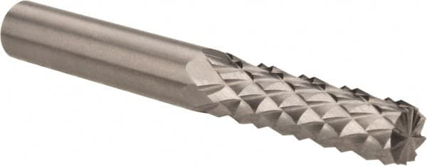 Accupro - 1/4" Diam, 3/4" LOC, Burr End, Solid Carbide Diamond Pattern Router Bit - Right Hand Cut, 2" OAL, 1/4" Shank Diam, Use on Fiberglass - Caliber Tooling