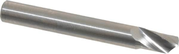 Accupro - 1/4" Cutting Diam x 3/8" Length of Cut, 1 Flute, Upcut Spiral Router Bit - Uncoated, Right Hand Cut, Solid Carbide, 2" OAL x 1/4" Shank Diam, Single Edge, 22° Helix Angle - Caliber Tooling