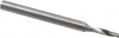 Accupro - 5mm Cutting Diam x 20mm Length of Cut, 1 Flute, Upcut Spiral Router Bit - Uncoated, Right Hand Cut, Solid Carbide, 95mm OAL x 8mm Shank Diam, Single Edge, 21° Helix Angle - Caliber Tooling