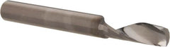 Accupro - 1/4" Cutting Diam x 3/4" Length of Cut, 1 Flute, Upcut Spiral Router Bit - Uncoated, Right Hand Cut, Solid Carbide, 2-1/2" OAL x 1/4" Shank Diam, Single Edge, 21° Helix Angle - Caliber Tooling