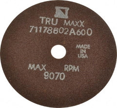 Tru-Maxx - 4" 60 Grit Aluminum Oxide Cutoff Wheel - 1/32" Thick, 1/2" Arbor, 9,070 Max RPM, Use with Stationary Tools - Caliber Tooling