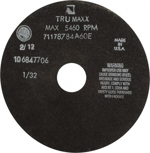 Tru-Maxx - 7" 60 Grit Aluminum Oxide Cutoff Wheel - 1/32" Thick, 1-1/4" Arbor, 5,184 Max RPM, Use with Stationary Tools - Caliber Tooling