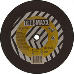 Tru-Maxx - 16" 36 Grit Aluminum Oxide Cutoff Wheel - 7/64" Thick, 1" Arbor, 3,820 Max RPM, Use with Chop Saws - Caliber Tooling