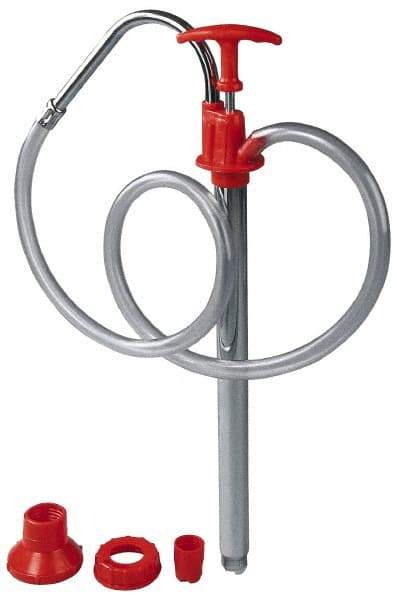 PRO-LUBE - Oil Lubrication Polyethylene Lever Hand Pump - For 5 Gal Container, Use with Antifreeze, Diesel Fuel, Engine Oil, Gear Oil & Light Fuel Oil, Do Not Use with Corrosive Media & Water-Based Media - Caliber Tooling