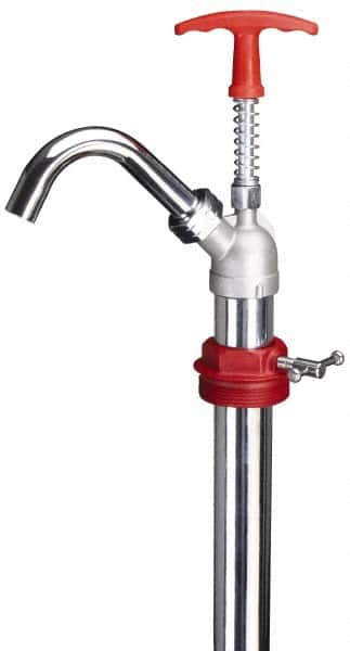 PRO-LUBE - Oil Lubrication 0.04 Strokes/oz Flow Steel & Cast Iron Lever Hand Pump - For 55 Gal Container, Use with High Viscosity Petroleum Based Media & Lacquer Thinner, Do Not Use with Corrosive Media, Gasoline & Water-Based Media - Caliber Tooling