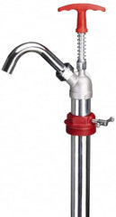 PRO-LUBE - Oil Lubrication 0.04 Strokes/oz Flow Steel & Cast Iron Lever Hand Pump - For 55 Gal Container, Use with High Viscosity Petroleum Based Media & Lacquer Thinner, Do Not Use with Corrosive Media, Gasoline & Water-Based Media - Caliber Tooling