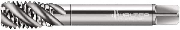 Walter-Prototyp - 3/4-10 UNC 4 Flute 2B Modified Bottoming Spiral Flute Tap - Cobalt, Bright Finish, 4-1/4" OAL, Right Hand Flute, Right Hand Thread, Series A22567 - Caliber Tooling