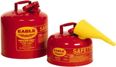 Eagle - 1 Gal Galvanized Steel Type I Safety Can - 8" High x 9" Diam, Red - Caliber Tooling