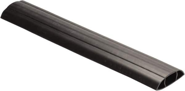 Hubbell Wiring Device-Kellems - 1 Channel, 3 Ft Long, 1-1/4" Max Compatible Cable Diam, Black PVC On Floor Cable Cover - 142.24mm Overall Width x 43.18mm Overall Height, 45.98mm Channel Width x 1-1/4" Channel Height - Caliber Tooling