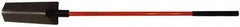 NUPLA - 14" High x 4-3/4" Wide Tapered Steel Spade - 48" Long Fiberglass Straight Handle, Turned - Caliber Tooling