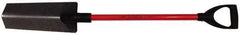 NUPLA - 14" High x 4-3/4" Wide Tapered Steel Spade - 27" Long Fiberglass D-Grip Handle, Turned - Caliber Tooling