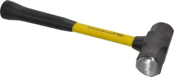 NUPLA - 3 Lb Head, 14" Long Sledge Hammer - Steel Head, 4-3/4" Long Head, Fiberglass Handle - Caliber Tooling