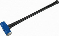 NUPLA - 10 Lb Head, 32" Long Soft Steel Safety Sledge Hammer - Steel Head, 2-1/8" Face Diam, 6-3/4" Long Head, Fiberglass Handle