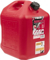 Made in USA - 5 Gal High Density Polyethylene Spill-Proof CARB Gas Can - 16" High x 10-3/4" Diam, Red - Caliber Tooling