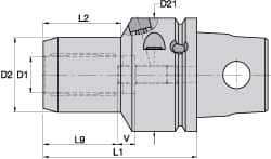 Kennametal - KM63XMZ Modular Connection, 20mm Hole Diam, Hydraulic Tool Holder/Chuck - 42mm Nose Diam, 85mm Projection, 41mm Clamp Depth, 15,000 RPM, Through Coolant - Exact Industrial Supply