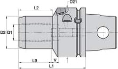 Kennametal - KM63XMZ Modular Connection, 3/4" Hole Diam, Hydraulic Tool Holder/Chuck - 41.66mm Nose Diam, 85.01mm Projection, 1.61" Clamp Depth, 15,000 RPM, Through Coolant - Exact Industrial Supply