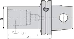 Kennametal - KM63XMZ Outside Modular Connection, KM50 Inside Modular Connection, KM63 to KM50 Reducing Adapter - 58.42mm Projection, 50.04mm Nose Diam, 98.43mm OAL - Exact Industrial Supply