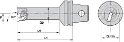 Kennametal - Insert Style LT 16NL, 90mm Head Length, Left Hand Cut, Internal Modular Threading Cutting Unit Head - System Size KM32, 17mm Center to Cutting Edge, Series LT Threading - Caliber Tooling