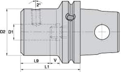 Kennametal - KM63XMZ Modular Connection, 0.7874" Inside Hole Diam, 3.1496" Projection, Whistle Notch Adapter - Through Coolant - Exact Industrial Supply