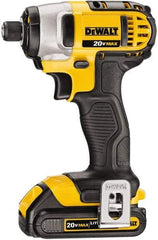 DeWALT - 20 Volt, 1/4" Drive, 117 Ft/Lb Torque, Cordless Impact Driver - Pistol Grip Handle, 2800 RPM, 2 Lithium-Ion Batteries Included - Caliber Tooling