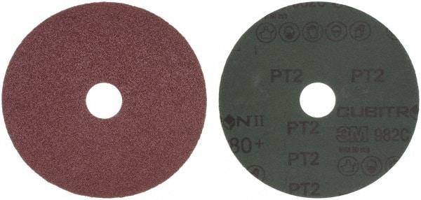 3M - 5" Diam 7/8" Hole 80 Grit Fiber Disc - Medium Grade, Ceramic, 12,000 Max RPM, Series 982C - Caliber Tooling