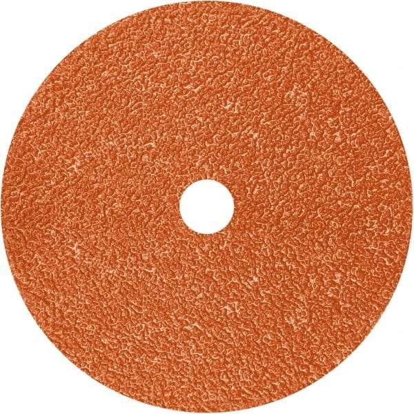 3M - 7" Diam 5/8-11 Threaded Hole 80 Grit Fiber Disc - Medium Grade, Ceramic, 8,600 Max RPM, Series 982C - Caliber Tooling