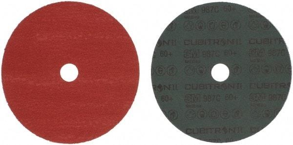 3M - 7" Diam 7/8" Hole 60 Grit Fiber Disc - Medium Grade, Ceramic, 8,600 Max RPM, Series 987C - Caliber Tooling