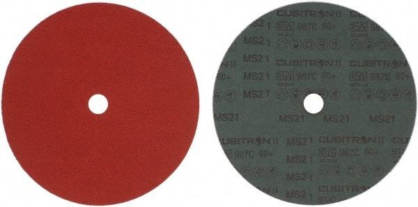 3M - 9-1/8" Diam 7/8" Hole 60 Grit Fiber Disc - Medium Grade, Ceramic, 6,600 Max RPM, Series 987C - Caliber Tooling