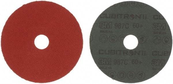 3M - 5" Diam 7/8" Hole 60 Grit Fiber Disc - Medium Grade, Ceramic, 12,000 Max RPM, Series 987C - Caliber Tooling