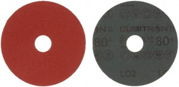 3M - 4-1/2" Diam 7/8" Hole 80 Grit Fiber Disc - Medium Grade, Ceramic, 13,300 Max RPM, Series 987C - Caliber Tooling