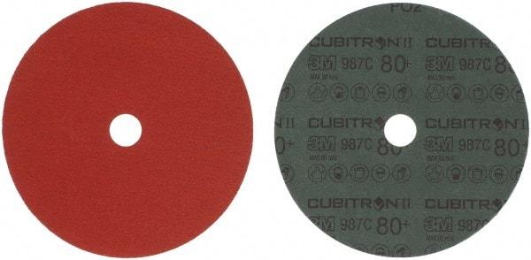 3M - 7" Diam 7/8" Hole 80 Grit Fiber Disc - Medium Grade, Ceramic, 8,600 Max RPM, Series 987C - Caliber Tooling