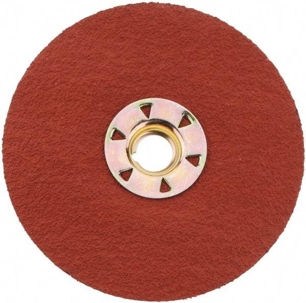 3M - 4-1/2" Diam 5/8-11 Threaded Hole 60 Grit Fiber Disc - Medium Grade, Ceramic, 13,300 Max RPM, Series 987C - Caliber Tooling