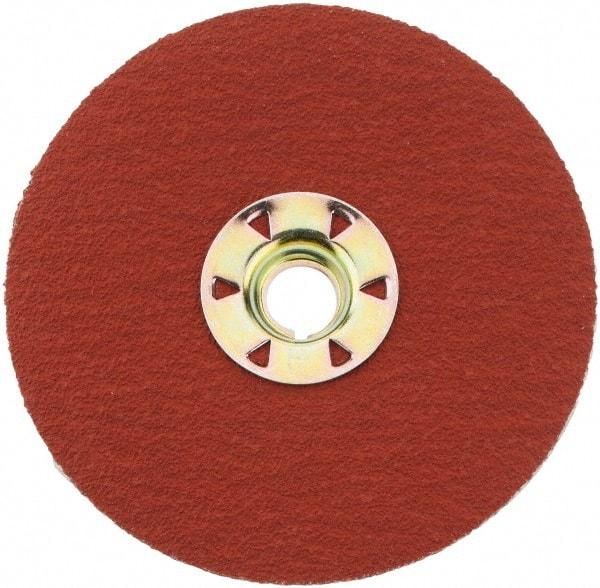 3M - 4-1/2" Diam 5/8-11 Threaded Hole 80 Grit Fiber Disc - Medium Grade, Ceramic, 13,300 Max RPM, Series 987C - Caliber Tooling