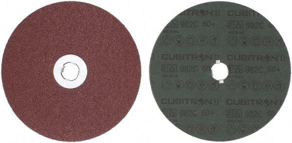 3M - 7" Diam 5/8-11 Threaded Hole 60 Grit Fiber Disc - Medium Grade, Ceramic, 8,600 Max RPM, Series 982C - Caliber Tooling