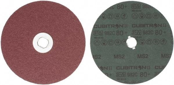 3M - 7" Diam 5/8-11 Threaded Hole 80 Grit Fiber Disc - Medium Grade, Ceramic, 8,600 Max RPM, Series 982C - Caliber Tooling