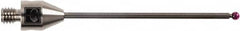 Renishaw - 0.08 Inch Ball Diameter, Carbide Stem, M4 Thread, Ruby Point Ball Tip CMM Stylus - 1.58 Inch Working Length, 0.06 Inch Stem Diameter, 1.97 Inch Overall Length - Caliber Tooling