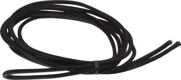 Techflex - Black Braided Cable Sleeve - 10' Coil Length, -103 to 257°F - Caliber Tooling