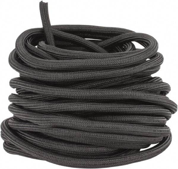 Techflex - Black Braided Cable Sleeve - 75' Coil Length, -103 to 257°F - Caliber Tooling